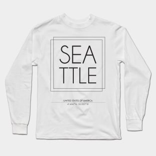 Seattle city minimal typography 2 Long Sleeve T-Shirt